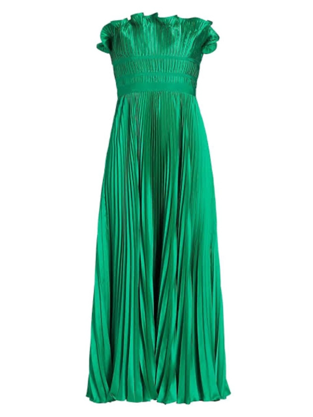 AMUR Giada Pleated Strapless Dress in Green by AMUR - size 8